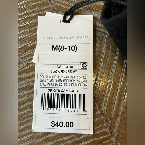 NWT Shade & Shore Women's One Shoulder Bow Cut Out Cheeky Swimsuit Black Med - Picture 5 of 6